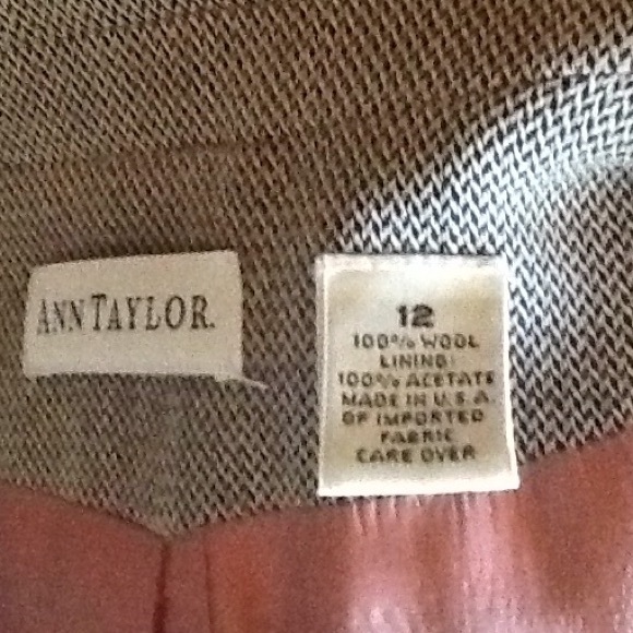 SZ10/12 100% Wool taupe tweed jacket Anne Taylor - Picture 3 of 8